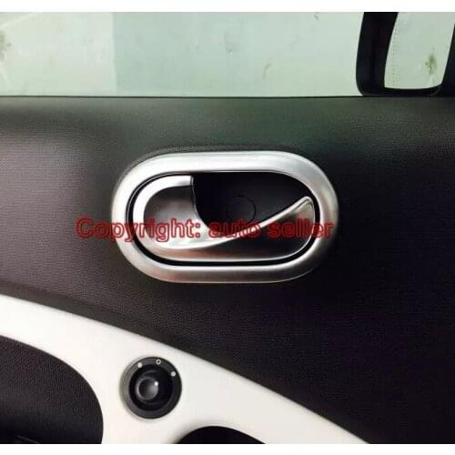 For Benz Smart Fortwo 2014 2015 2016 2017 ABS Pearl Chrome Interior Door Handle Cover Trim