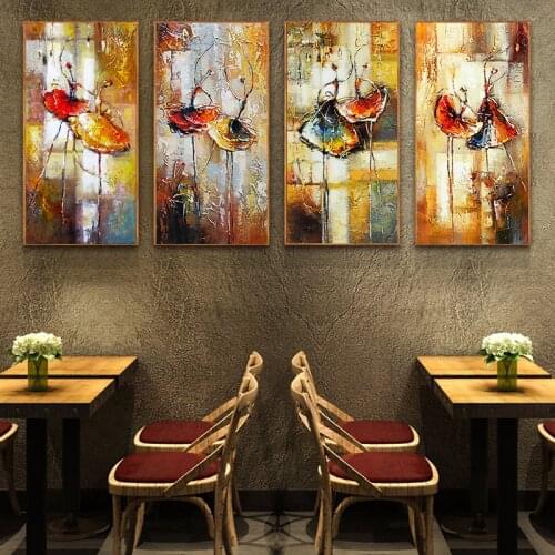 Elegant Poetry Dancing Skirt Girl Abstract Canvas Painting Art Print Poster Wall Picture Modern Living Room Home Decoration