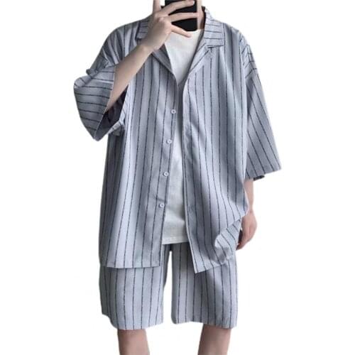 Summer Outfit Men All-match Comfortable Loose Design Trendy Men Coat Shorts Suit Baggy Oversize Clothing Mens Sets 2021