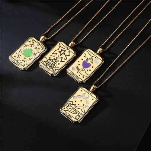 Fashion Gold Color Copper Big Size Geometric Pendant Necklaces For Women Men 2021 Hot Sale Female Party Jewelry Accessories Gift