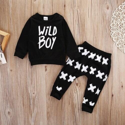 Citgeett autumn baby boy girl clothes Letter Long sleeve Top + pants 2pcs casual suit baby clothing set newborn clothing