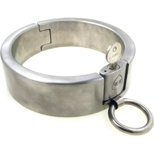40mm height stainless steel padlock slave sex collar fetish wear bondage restraints set adult game sex toys Steel choker body
