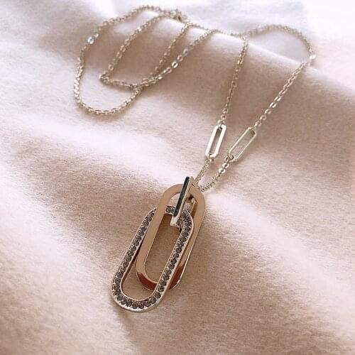 Necklace for Women Fashion Crystal Pendant Long Fashion Simple New Necklace 2020 Jewelry Accessories Wholesale