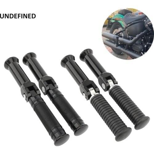 Motorcycle Foot Pegs Black Passenger Footrest Support Brackets for Harley Softail Fat Boy Breakout Street Bob Sport Glide 18-20