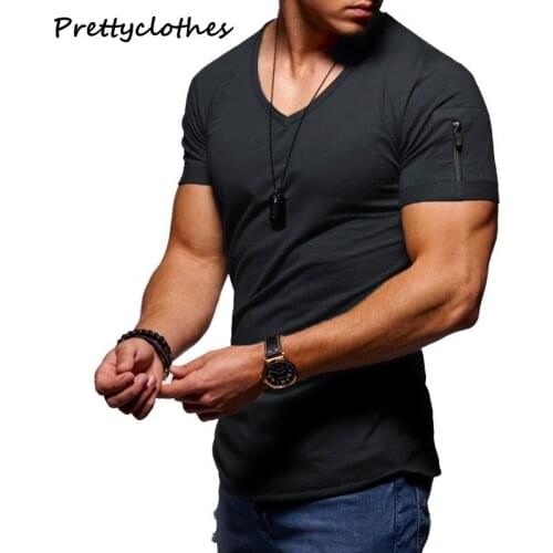 Casual Tee Shirt Mens Short-Sleeved Style V-Neck T-Shirt MenS Solid Color Slim Bottoming Shirt Fashion Top Man Oversize Solid