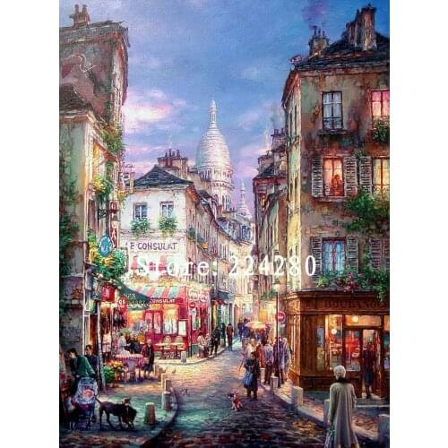 Romantic town scenery Needlework Sets Cross stitch 14CT Unprinted Embroidery kits Arts Cross-Stitching,DIY Handmade Home Decor