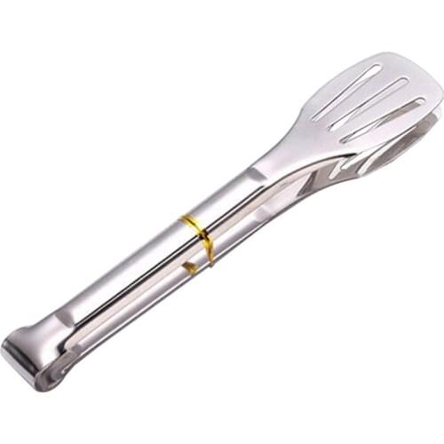 Stainless Steel Food Tongs Non-Stick Serving Tongs Barbecue Tongs Anti Heat Bread Clip Salad Bread Serving Tong BBQ Tool