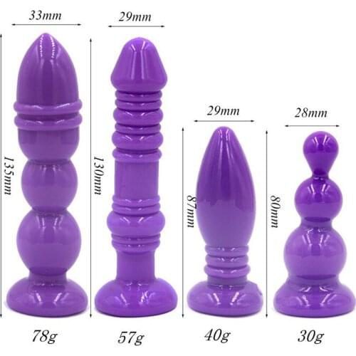 Silicone Anal Dildo No Vibrator Male Prostate Massager Anal Beads Plug G Spot Butt Plug Masturbation Anal Sex Toys for Couple