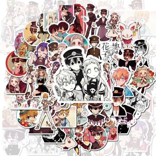 50Pcs Anime Toilet-Bound Hanako Kun Sticker Suitcase Luggage Guitar Skateboard Waterproof PVC Stickers Grils Cartoon Decal Toy