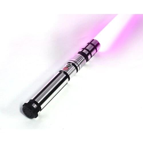Metal hilt heavy dueling blade infinite color changing lightsaber with 9 sets sound fonts has blaster lock up loud sound high li