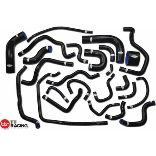 TT1806BK - For: Subaru FORESTER 2.0T/2.5T SG5, 9 Silicone Radiator Coolant Hose Kit Black