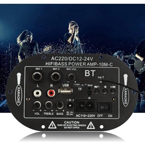Universal Bluetooth Car Audio Amplifier AMP MP3 MIC SD USB DVD Stereo HiFi Bass Power Remote Control Car Audio Accessories