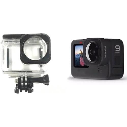 For Gopro 9 Max Lens Mod Wide-angle lens Waterproof Case Underwater Diving Protective Shell For Gopro 9 Camera Accessories