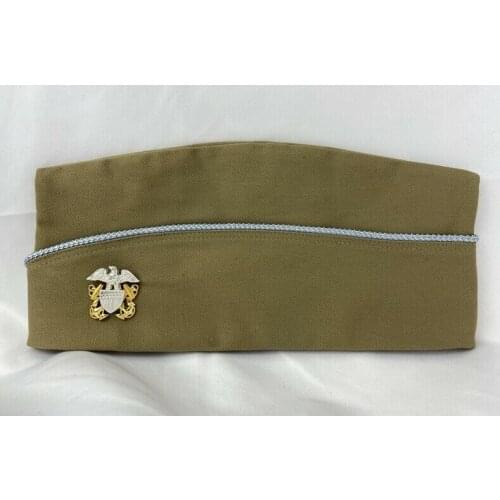 WW2 US ARMY INFANTRY PARATROOPER AIRBORNE KHAKI GARRISON CAP WITH INSIGNIA SOLDIER MILITARY HAT REENACTMENTS EQUIPMENT