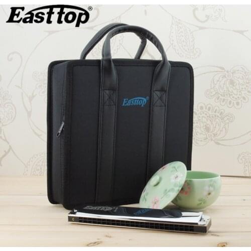 High Quality Easttop 24-hole harmonica bag Tremolo harmonica bag/ harp bag instrument bag( 7 harmonicas loaded)