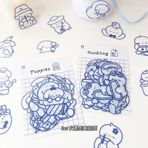 Japanese Cute Sticker Pack Cartoon Pattern Hand Account Sticker Girl Material DIY Stationery Custom Stickers Kawaii Supplies