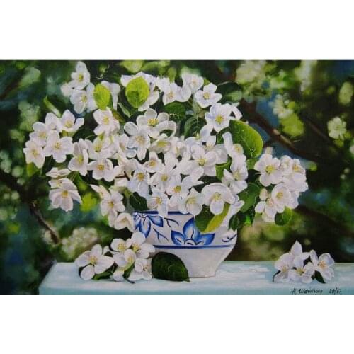 YIKEE diamond painting White flower,diamond painting sale,diamond paint Y1288