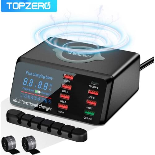 100W USB Charger PD Fast Phone Charger Adapter HUB For iphone Wireless Chargers Charging Station Quick Charge For Xiaomi Huawei