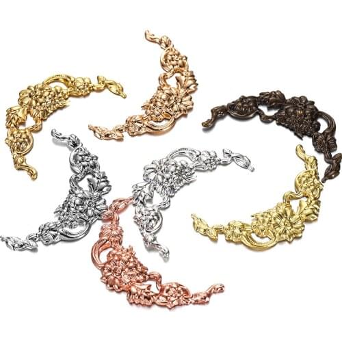 50Pcs Brass Selenodont Stamping Floating Flower Materials Handmade Hair Clips Findings For Jewelry Making Supplies Accessories