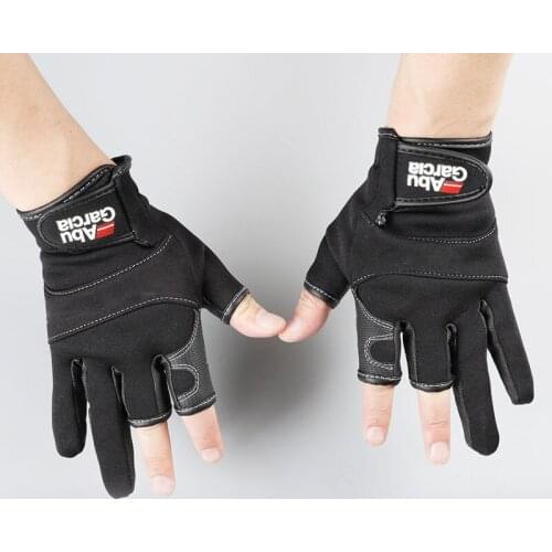 Fishing Gloves Three Finger High-Quality Fabrics Comfort Anti-Slip Outdoor Fishing Fingerless Gloves 1 Pair SM
