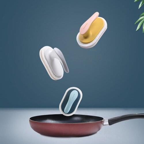1PC Magic Powerful Washing Cleaning Brush Sponge Scrubber Tool Powerful Sponge Cleaning Brush With Handle Home Cleaning