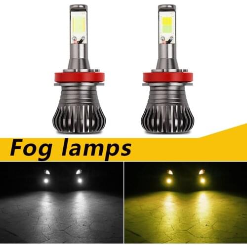12V Car universal 2PC front fog light highlights led bulb flashing H11HB3HB4 880 881H3H7H8H9 PSX24w PSX26W yellow blue white