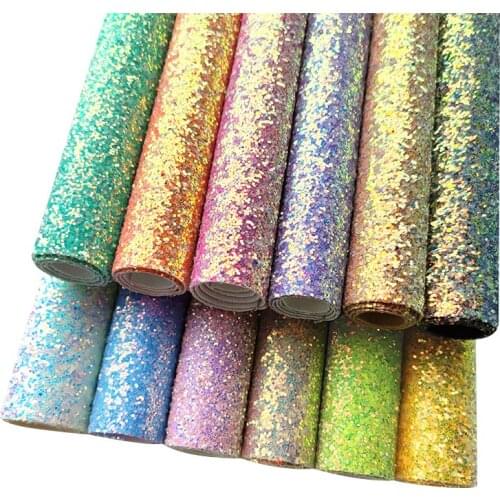 135x30cm Wholesale sequined PU artificial leather craft decoration raw material roll material PU leather
