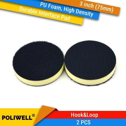 2PCS 3 Inch(75mm) Durable High Density PU Foam Surface Protection Interface Pads for 3" Back-up Sanding Pad Power Rotary Tools