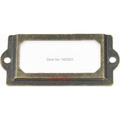 20 pcs / Lot 70mm x 33mm Drawer Door Library Label Tag Pull Home Cabinet Frame Handle File Name Card Holder Screw