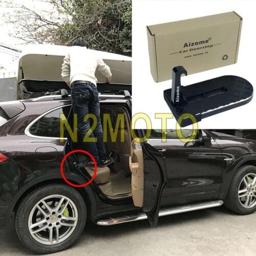 CNC Aluminum Car Door Step Foldable Door Hook Pedal Rooftop Roof-Rack Assistance Footrest Doorstep for SUV Jeep RV