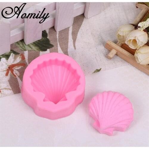 Aomily 3D Ocean Shell Silicone Chocolate Mould Heart Love Soap Mold Candle Polymer Clay Molds Crafts DIY Forms Soap Base Tool
