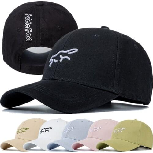 New Women Men Cotton Cap Fashion Fabio Fox Embroidered Baseball Cap Female Casual Adjustable Outdoor Couple Streetwear Hat