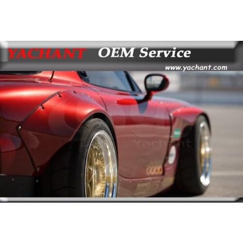 Car-Styling Fiber Glass FRP Bodykits 4Pcs Fit For 92-97 RX7 FD3S RB V2 Style Wide Front & Rear Fender Over Flares