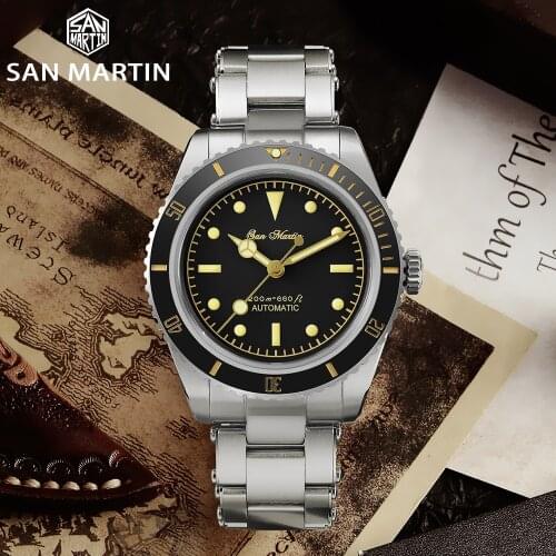 2021 New San Martin Design Diver Watch 6200 Men Automatic Mechanical Watch NH35A Stainless Steel Sapphire 200m Waterproof BGW-9