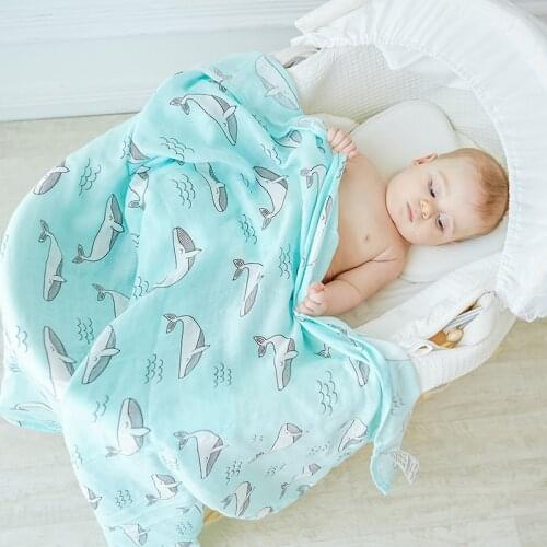 Baby Blanket Breathable Muslin Wrap Newborn Cotton Bamboo Fiber Baby Swaddle Multifunction Muslin Bedding