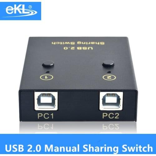 EKL 2 port 4 Port USB 2.0 Hub Manual Sharing Switch 2 in 2 out Keyboard and mouse sharing switch Printer sharing for Compute