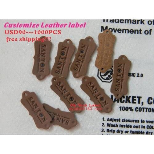 Custom made high quality leather label / leather patch /pu patch/main label/leather label