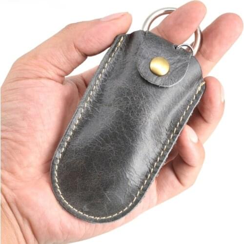 Quality Cow Genuine Leather Key Chain for Car Keys Wallet Keys Pouch Fashion Simple Man Belt keychain pouch