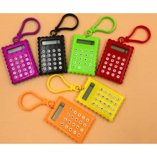 Portable Digit Calculator Mini Calculator Pocket Display Creative Keychain Calculator Office Supplies Student Learning Supplies
