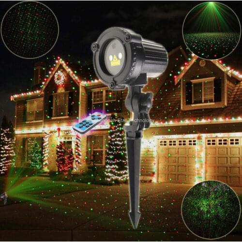 ESHINY Remote Outdoor WF R&G Laser Full Stars Projector Landscape Garden Light Party Dance Xmas House Wall Tree Effect T119D3