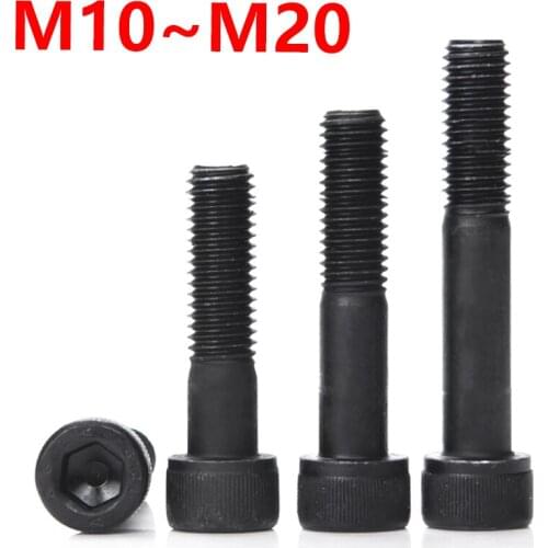 M10 M12 M14 M16 M18 M20 Half tooth Hex Bolt, Cap Screws, Hexagonal Bolt, Metric Machine, Hex Bolt, Black, Alloy Steel 12.9