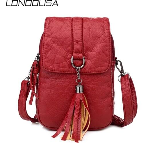 Small Women Coin Purse Bag Soft Leather Shoulder Crossbody Bag Vintage Brown Cellphone Messenger Bags for Women 2020 Sac A Main