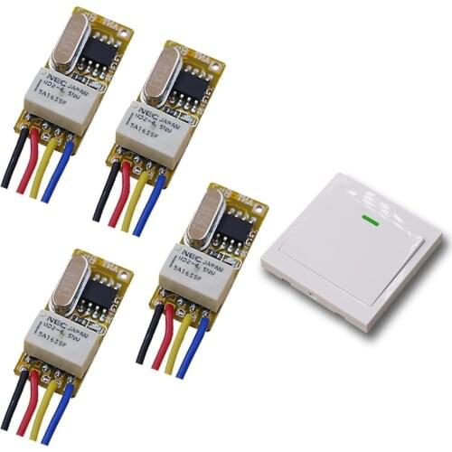 DC 3.5v-12v Micro Wireless Remote Control Switch Remote Switch Radio Controlled ON/OFF Mini Relay Receiver Transmitter