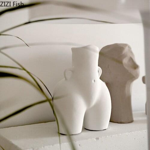 TABLETOP VASE BODY ART BUST STATUE FLOWER POT ORNAMENTS PORCELAIN FIGURINE CRAFTS CERAMIC VASES HOME DECORATION ACCESSORIES