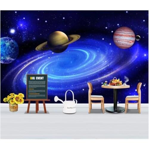 Custom photo wallpaper 3d murals wallpaper for walls 3 d Modern minimalist space planet starry swirl background wall papers