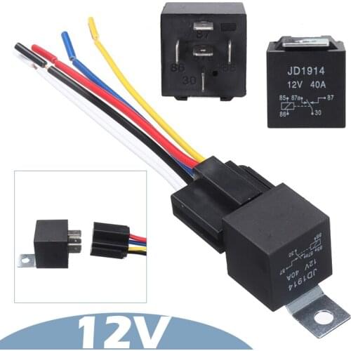 New Arrival 12V Automotive Changeover Switch Relay 40A 5-Pin SPDT Switching Relay with Socket Durable Auto Replacement Parts