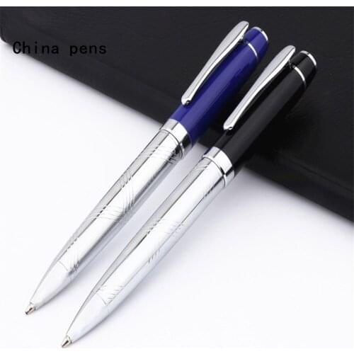 Luxury quality 800 Blue and Black hat platinum line office School office stationery Ballpoint Pen New Financial ball point pens