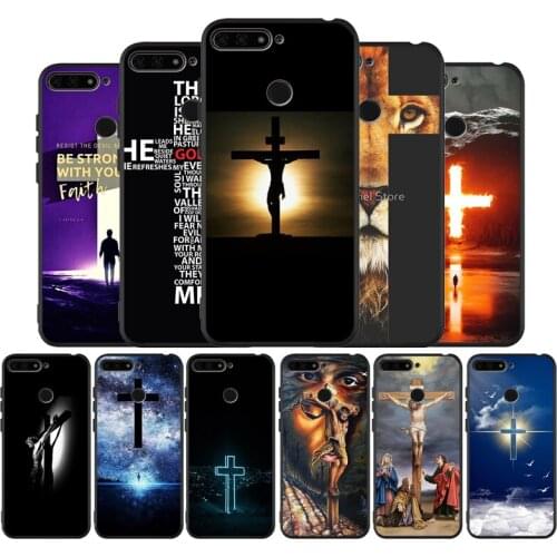 Jesus Cross black Silicone Phone Case For honor 20 Pro 8 8X 9 10 20 Lite for Mate 10 30 Lite Pro cover