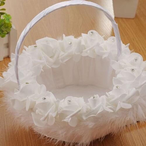 Western Wedding Ceremony Romantic Rhinestone Foam Rose Party Flower Girls Basket