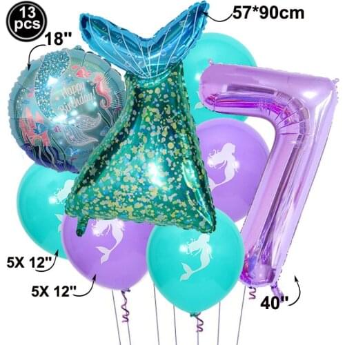 Mermaid Tail Birthday Mermaid Balloons Mermaid Birthday Party Mermaid Wedding Balloon Decora Balloon Birthday 1 2 3 4 5 6 7 8 9